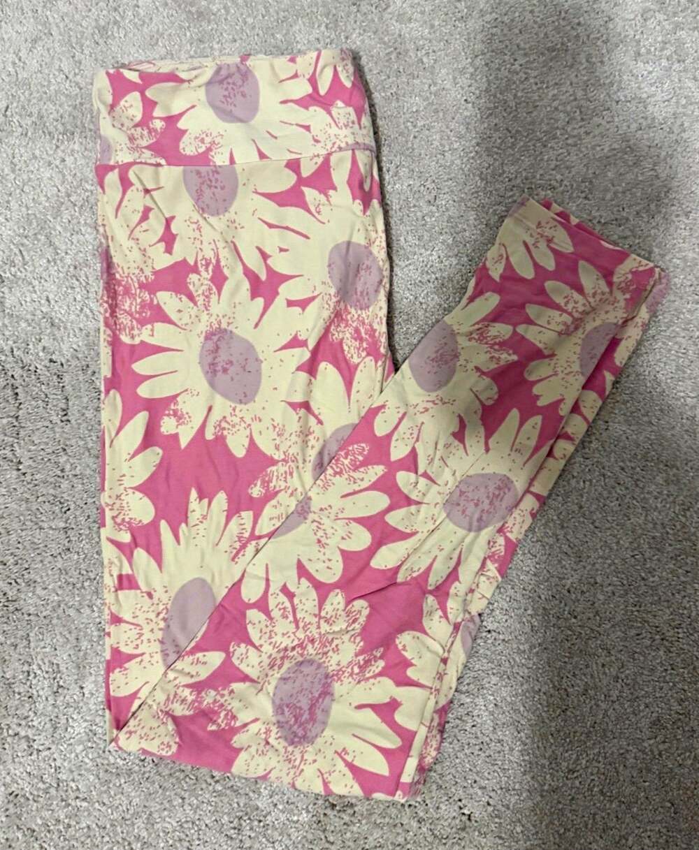 LuLaRoe Tall & Curvy Women’s L or XL Pink Floral Buttery Soft Leggings